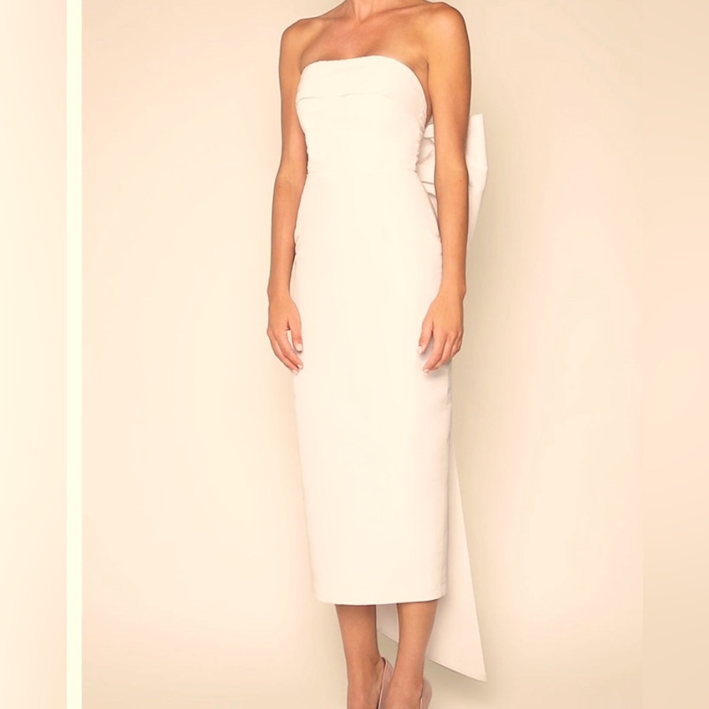 NWT PINK sheath column dress with bow detail